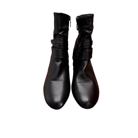 Hush Puppies Boots Womens 11M Ankle Booties Black Leather Zip - Picture 1 of 13